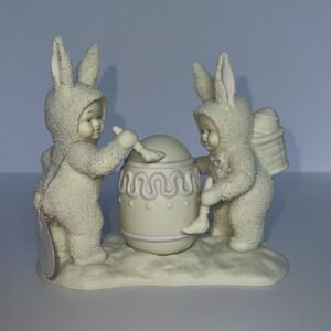 Department 56 Snowbunnies I Will Paint The Top Easter Egg Decor Figurine 26934